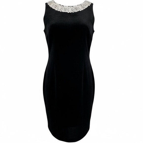 NWT‎ Vintage Jessica McClintock Dillard's Black Velvet Mini Dress11/12